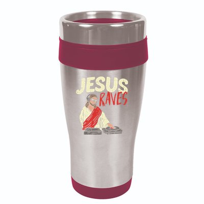 Jesus Raves Funny Electronic Music EDM Festival DJ Gift 16oz Travel Tumbler