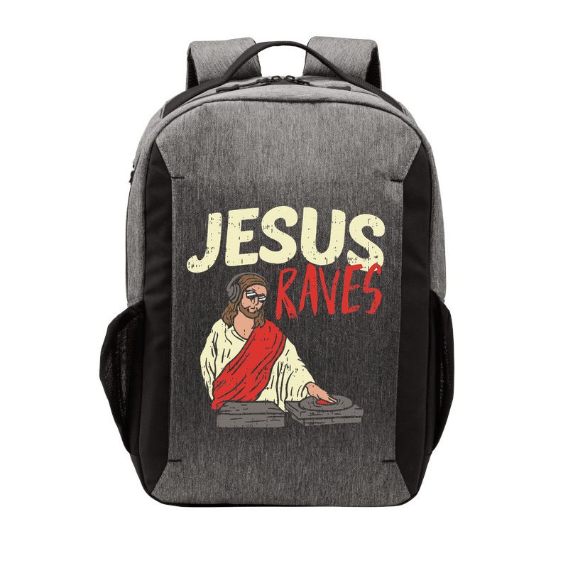 Jesus Raves Funny Electronic Music EDM Festival DJ Gift Vector Backpack