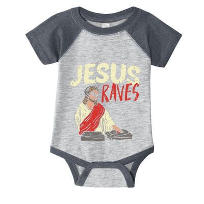 Jesus Raves Funny Electronic Music EDM Festival DJ Gift Infant Baby Jersey Bodysuit