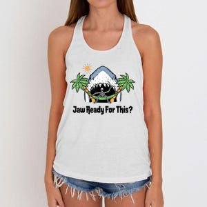 Jaw Ready For This Beach Vacation Funny Women's Knotted Racerback Tank