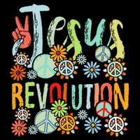 Jesus Revolution Faith Retro Groovy Flower Peace Sign T-Shirt