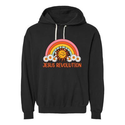 Jesus Revolution funny christian faith cross Garment-Dyed Fleece Hoodie