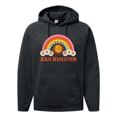 Jesus Revolution funny christian faith cross Performance Fleece Hoodie