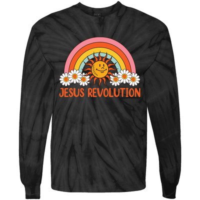 Jesus Revolution funny christian faith cross Tie-Dye Long Sleeve Shirt