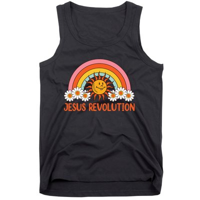 Jesus Revolution funny christian faith cross Tank Top