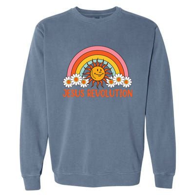 Jesus Revolution funny christian faith cross Garment-Dyed Sweatshirt