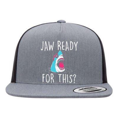 Jaw Ready For This Funny Shark Lover Ocean Wildlife Flat Bill Trucker Hat