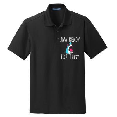 Jaw Ready For This Funny Shark Lover Ocean Wildlife Dry Zone Grid Polo