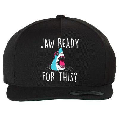 Jaw Ready For This Funny Shark Lover Ocean Wildlife Wool Snapback Cap