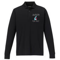 Jaw Ready For This Funny Shark Lover Ocean Wildlife Performance Long Sleeve Polo