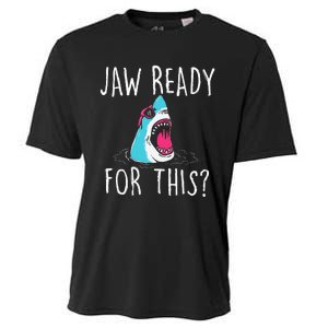 Jaw Ready For This Funny Shark Lover Ocean Wildlife Cooling Performance Crew T-Shirt