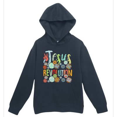 Jesus Revolution Faith Retro Groovy Flower Peace Sign Urban Pullover Hoodie