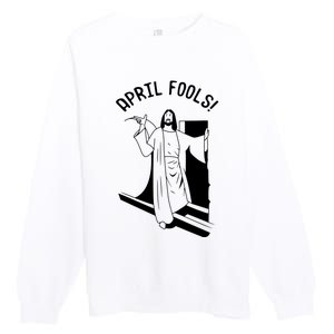 Jesus Rising From Tomb Funny Premium Crewneck Sweatshirt