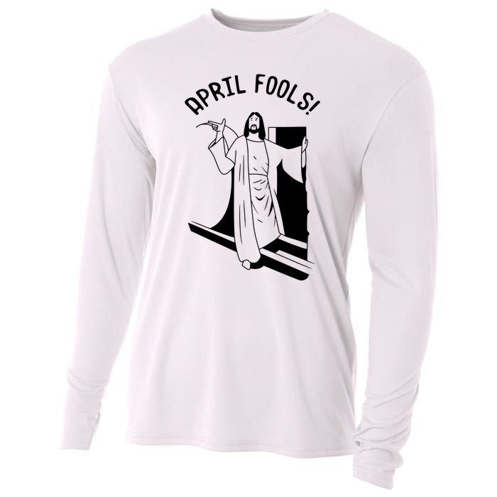 Jesus Rising From Tomb Funny Cooling Performance Long Sleeve Crew