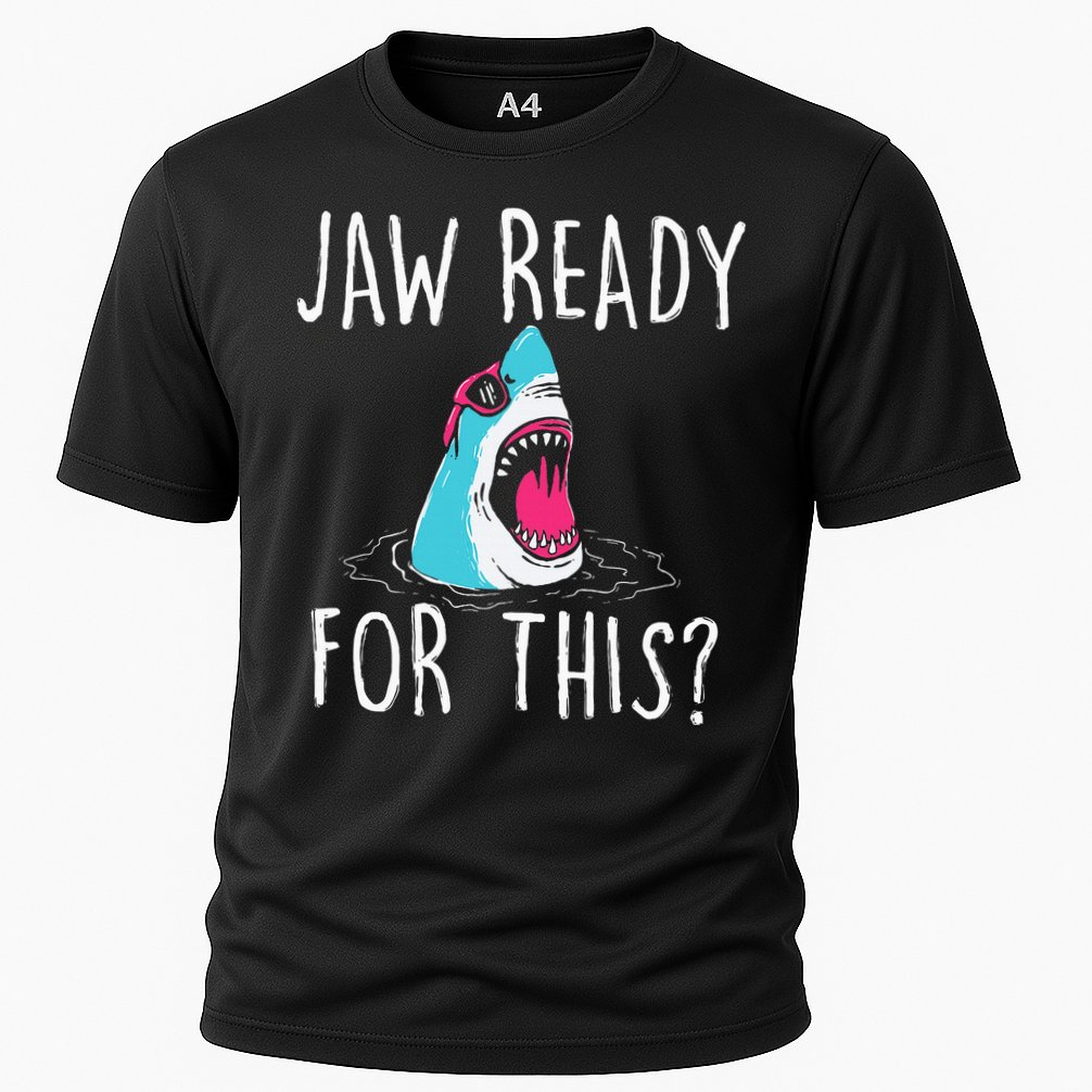 Jaw Ready For This Funny Shark Lover Ocean Wildlife Cooling Performance Crew T-Shirt