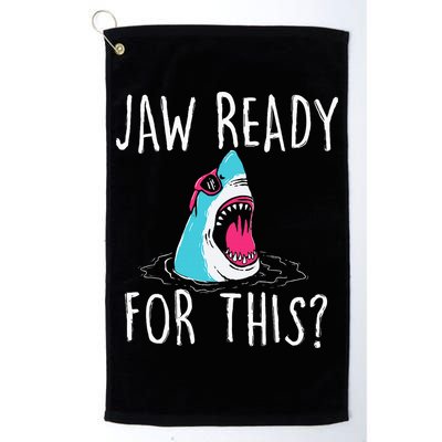 Jaw Ready For This Funny Shark Lover Ocean Wildlife Golf Towel