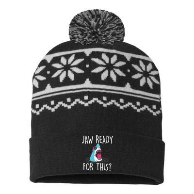 Jaw Ready For This Funny Shark Lover Ocean Wildlife USA-Made Snowflake Beanie