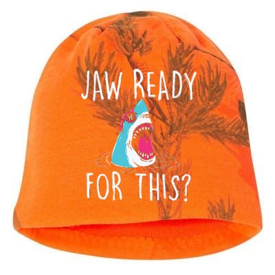 Jaw Ready For This Funny Shark Lover Ocean Wildlife Kati - Camo Knit Beanie