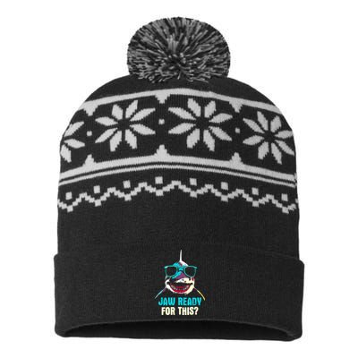 Jaw Ready For This Week Funny Friday Shark Vacation Summer USA-Made Snowflake Beanie