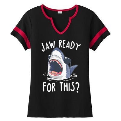 Jaw Ready For This Shark Week Ladies Halftime Notch Neck Tee