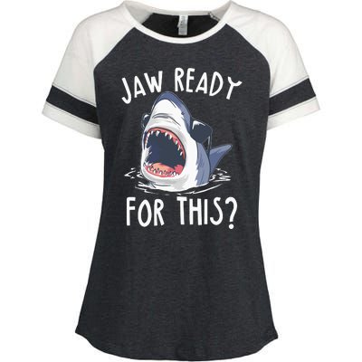 Jaw Ready For This Shark Week Enza Ladies Jersey Colorblock Tee