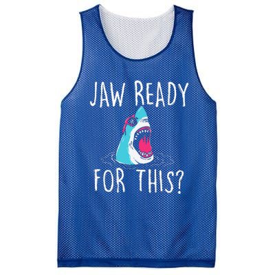 Jaw Ready For This Funny Shark Lover Ocean Wildlife Mesh Reversible Basketball Jersey Tank