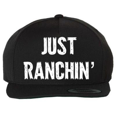 Just Ranchin' Farmer Cow Horse Cow Rodeo Lover Meaningful Gift Wool Snapback Cap