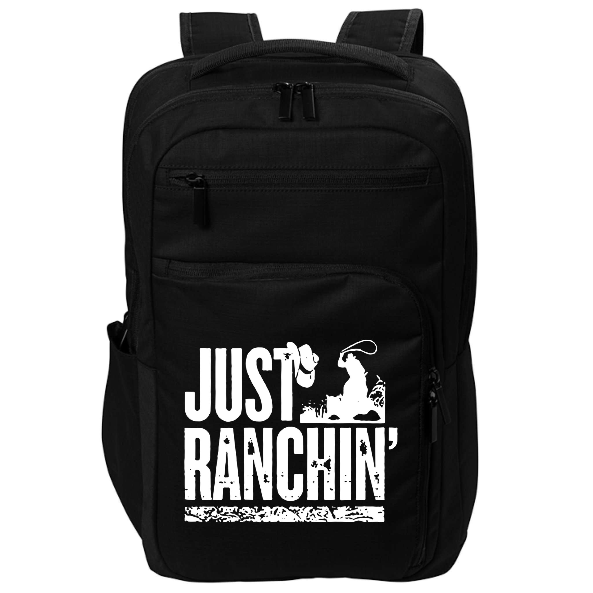 Just Ranchin' Farmer Cow Horse Cow Rodeo Lovers Meaningful Gift Impact Tech Backpack