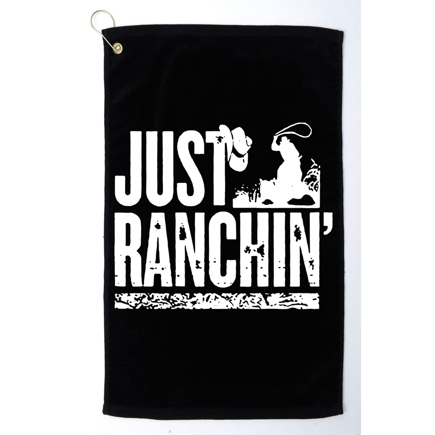 Just Ranchin' Farmer Cow Horse Cow Rodeo Lovers Meaningful Gift Golf Towel