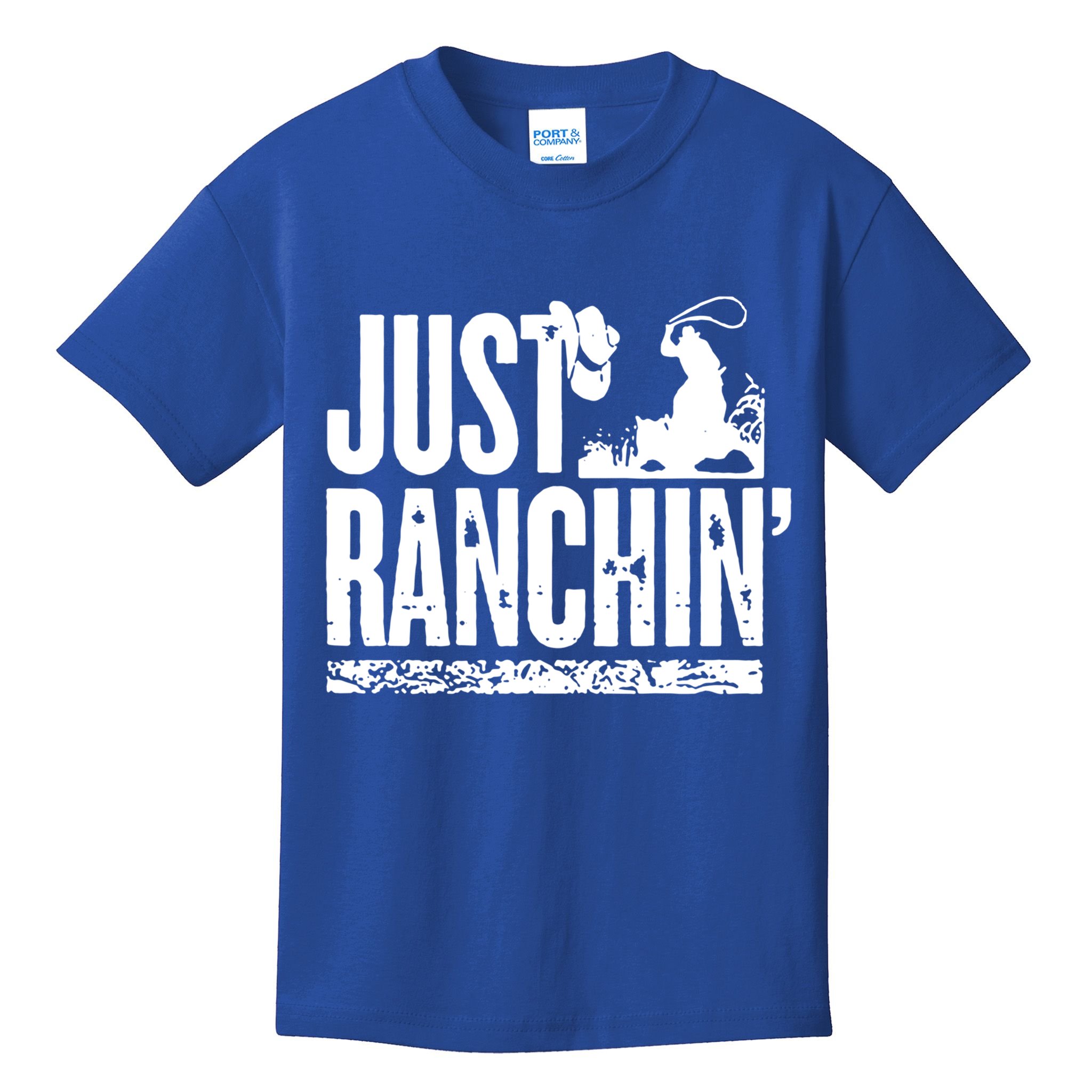 Just Ranchin' Farmer Cow Horse Cow Rodeo Lovers Meaningful Gift Kids T-Shirt