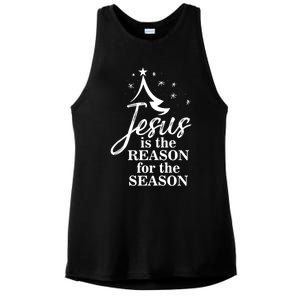 Jesus Reason For The Season Christian Christmas Spiritual Ladies PosiCharge Tri-Blend Wicking Tank