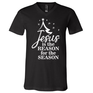 Jesus Reason For The Season Christian Christmas Spiritual V-Neck T-Shirt