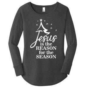 Jesus Reason For The Season Christian Christmas Spiritual Women's Perfect Tri Tunic Long Sleeve Shirt