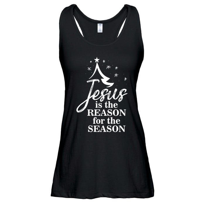 Jesus Reason For The Season Christian Christmas Spiritual Ladies Essential Flowy Tank