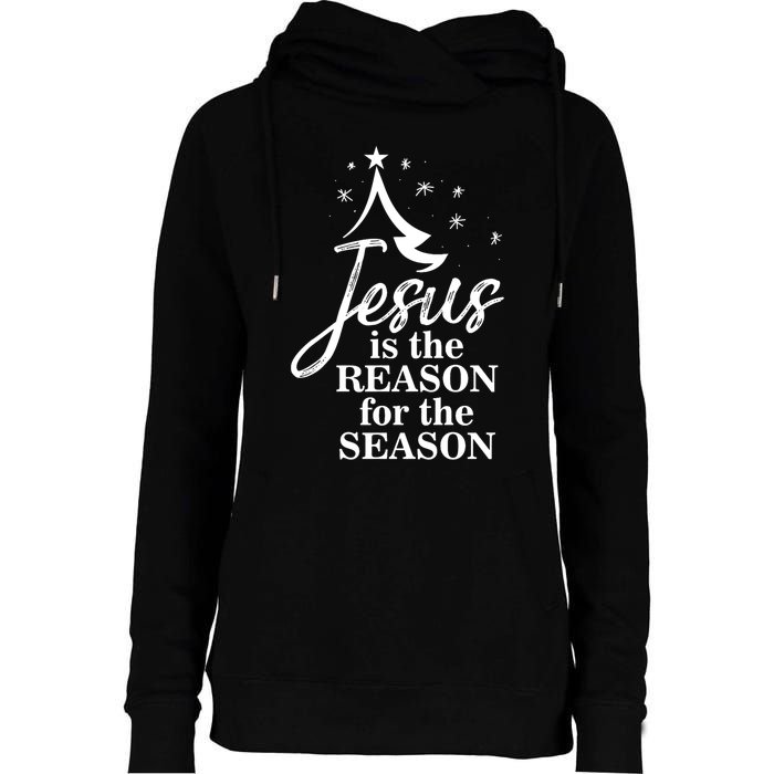 Jesus Reason For The Season Christian Christmas Spiritual Womens Funnel Neck Pullover Hood