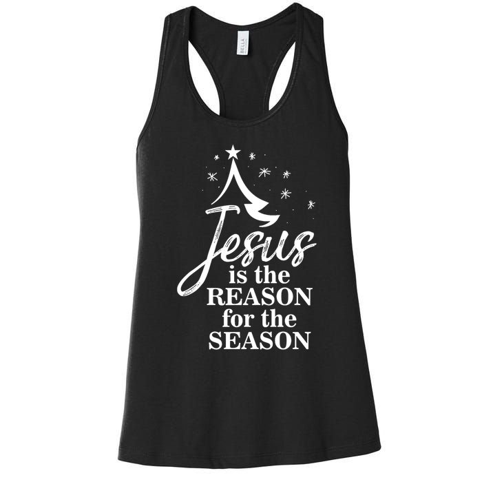 Jesus Reason For The Season Christian Christmas Spiritual Women's Racerback Tank