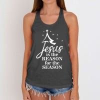 Jesus Reason For The Season Christian Christmas Spiritual Women's Knotted Racerback Tank