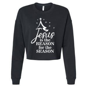 Jesus Reason For The Season Christian Christmas Spiritual Cropped Pullover Crew