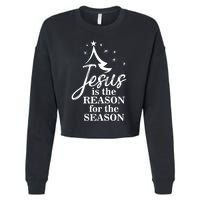 Jesus Reason For The Season Christian Christmas Spiritual Cropped Pullover Crew