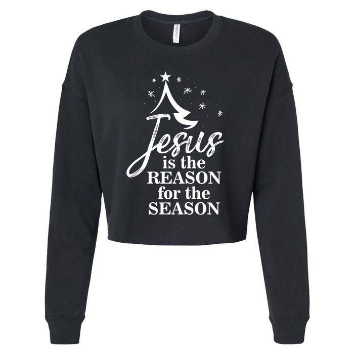 Jesus Reason For The Season Christian Christmas Spiritual Cropped Pullover Crew