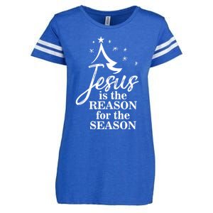 Jesus Reason For The Season Christian Christmas Spiritual Enza Ladies Jersey Football T-Shirt