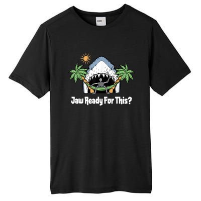 Jaw Ready For This Funny Shark Lover Beach Vacation Tall Fusion ChromaSoft Performance T-Shirt