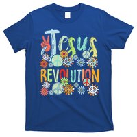 Jesus Revolution Faith Retro Groovy Flower Peace Sign T-Shirt