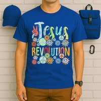 Jesus Revolution Faith Retro Groovy Flower Peace Sign T-Shirt