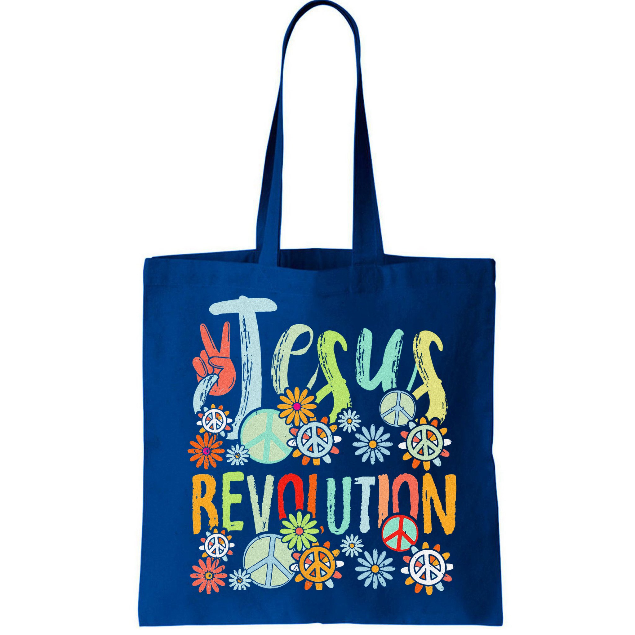 Jesus Revolution Faith Retro Groovy Flower Peace Sign Bag