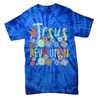 Jesus Revolution Faith Retro Groovy Flower Peace Sign Tie-Dye T-Shirt