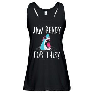 Jaw Ready For This Funny Shark Lover Ocean Funny Wildlife Shark Lover Gift Ladies Essential Flowy Tank