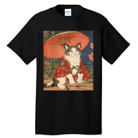 Japanese Retro Geisha Cat Neko Vintage Art Ukiyoe Tall T-Shirt