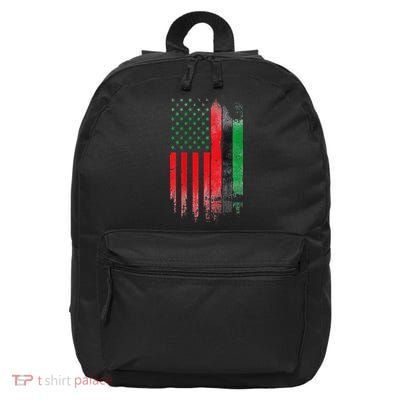 Juneteenth Red Green Black History American African flag 16 in Basic Backpack