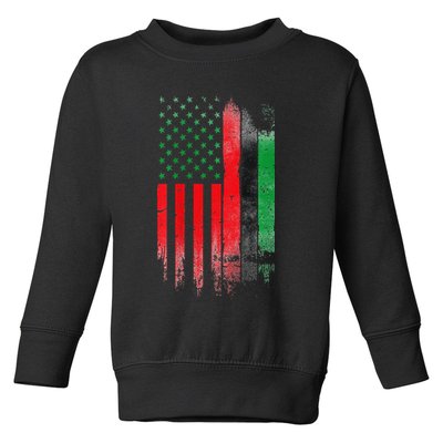 Juneteenth Red Green Black History American African flag Toddler Sweatshirt